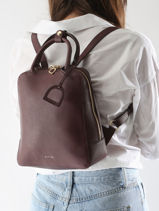 Sac  Dos S Tradition Cuir Etrier Violet tradition ETRA037S-vue-porte